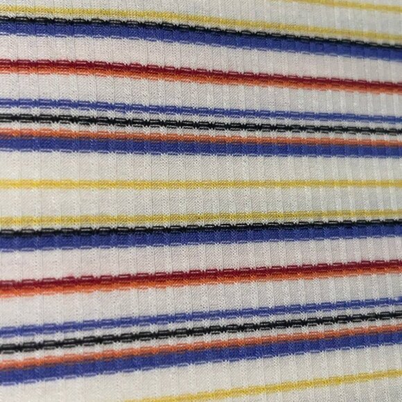 Yellow/orange/red/purple stripe rib knit  58"x72" 2 yards - Picture 2 of 2